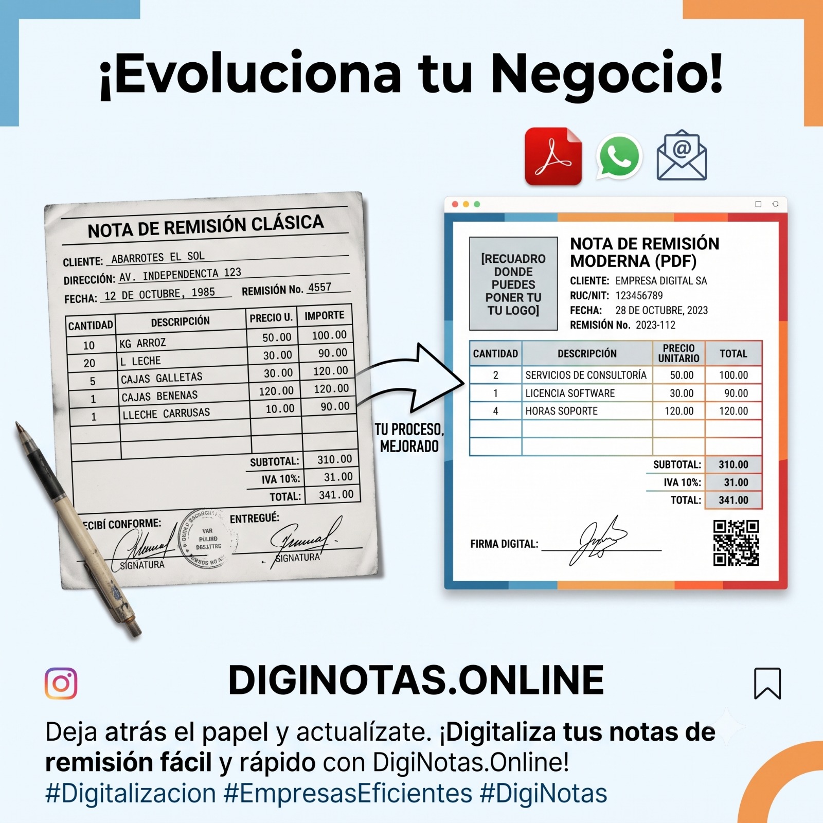 Evoluciona tu negocio con notas de remisión digitales en PDF